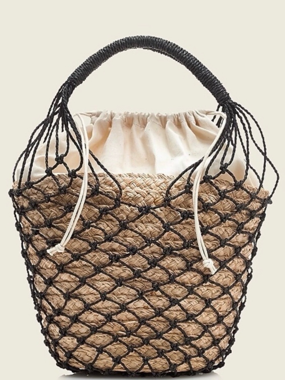 J. Crew Sedona Basket Bag In Straw NWT